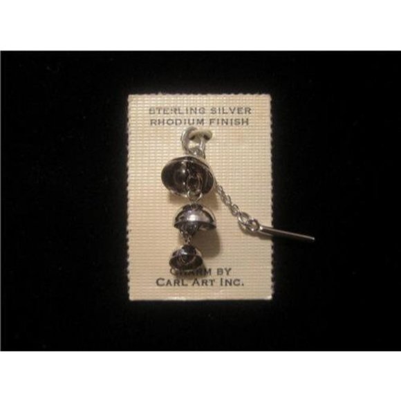 *Carl-Art New Old Stock Sterling Silver Signed Wind Chime Cymbal Charm - Picture 3 of 4